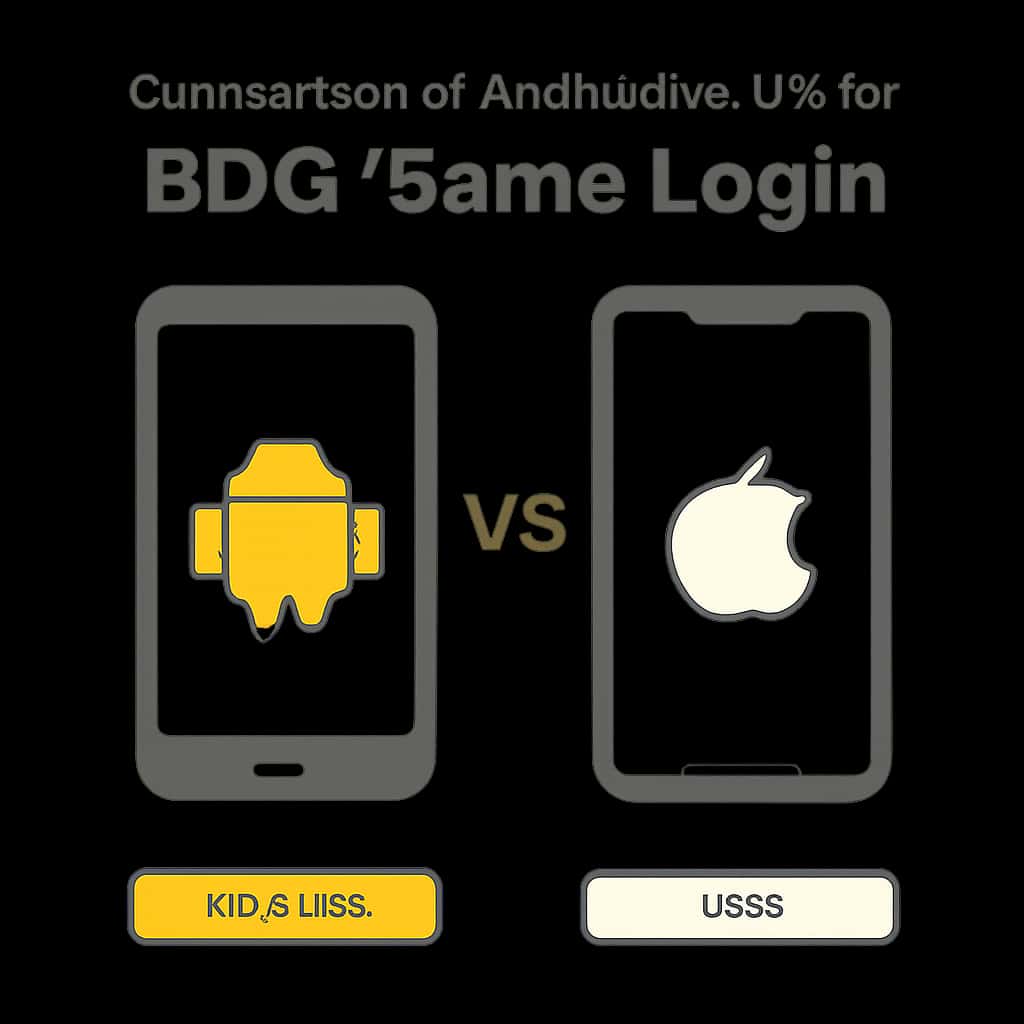 Illustration detailing the differences between Android and iOS for BDG Game Login.