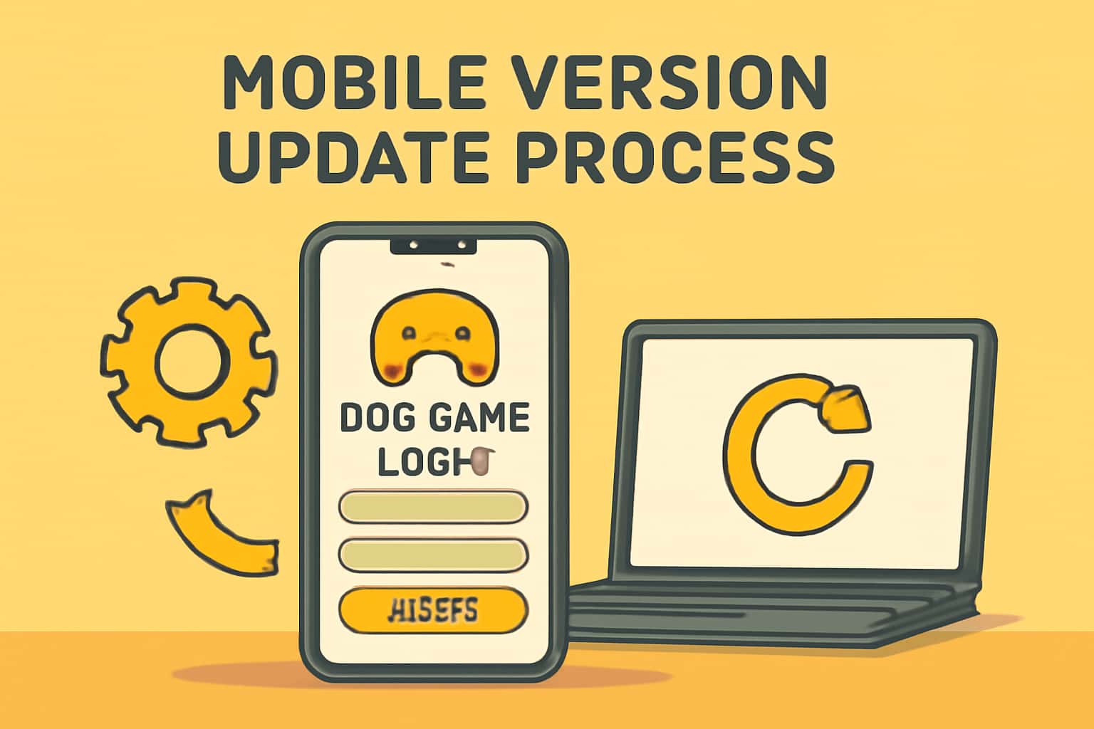 Informational scene focusing on the BDG Game Login mobile version update process.