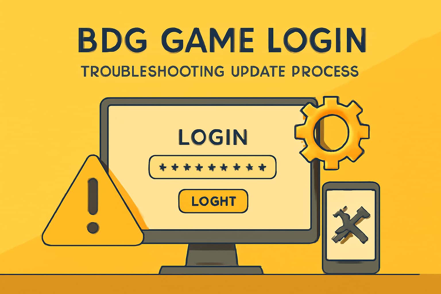 Informational graphic on BDG Game Login Troubleshooting Update Process.