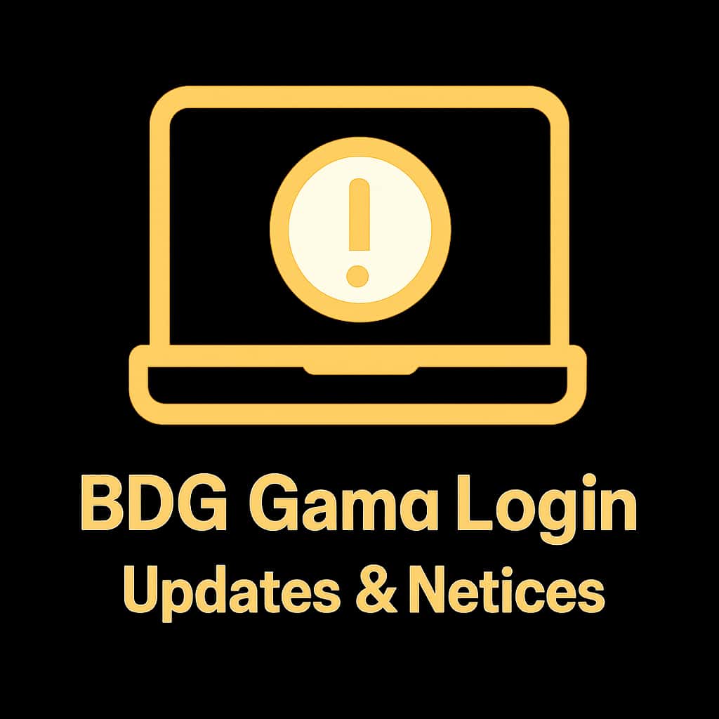A badge representing BDG Game Login Updates & Notices.