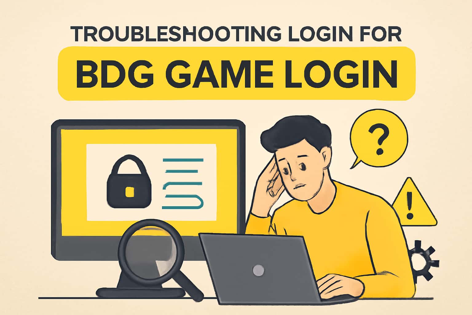 An informational graphic about troubleshooting login issues for BDG Game Login.